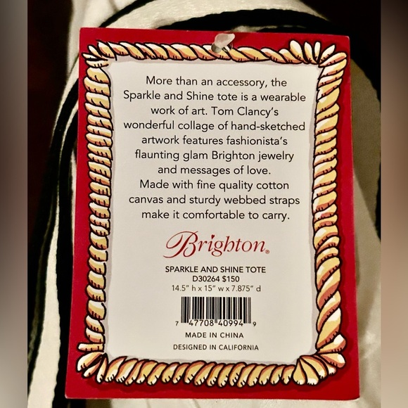 NWT-Brighton “SPARKLE and SHINE” Colorful Illustrated Tote Bag - Picture 4 of 9